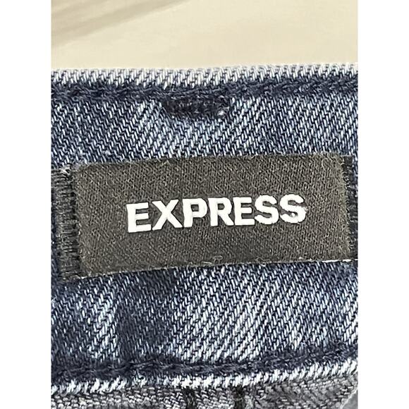 Express Jeans Womens 00 Blue Mom Jean Super High Rise Stretch Denim Skinny Pants - Picture 9 of 16